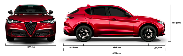 Alfa Romeo Stelvio Quadrifoglio - Abmessungen